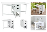 Stół składany 4 szuflady 2 blaty 150x74x80cm duży praktyczny biały