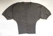 Szary sweterek zapinany luźny oversize Sweter damski nietoperz rękaw 3/4