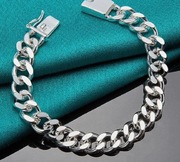 Srebrna Silver Sterling 925 bransoleta pancerka męska  20cm 10mm.