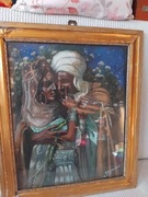 Akwarela oczy pustyni reprodukcja z pocztówki 