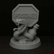 znacznik stanu zatruty z wężem figurka kolekcjonerska RPG