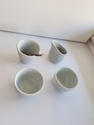 Nowy zestaw ceramiczny: cukierniczka, mlecznik + 2 czarki | Minimalizm