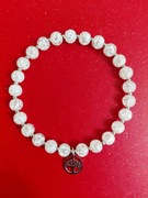 Bransoletka Kamień naturalny Kryształ górski lodowy Stal 18cm