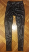 Czarne legginsy lycra M/L ażur ,haft