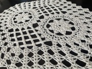 OWALNA ECRU SERWETA SZYDEŁKOWA -ROBÓTKA RĘCZNA