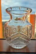 Piękny, wazon, kryształowy PRL. 