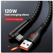 Przewód USB-C kątowy USBC mocny 6A 1m