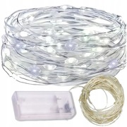 LAMPKI DRUCIKI 20 LED Światełka Ozdobne NA BATERIE 2 x AA BIAŁE ZIMNE 2m
