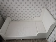 Łóżko białe, pojedyncze, rosnące z dzieckiem, Ikea