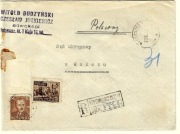 Koperta z 1950r - Wałcz ze znaczkami: nr536 i 513. Na rewersie stempel.