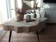Rustykalny stolik kawowy - Plaster drewna Klonu 