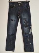 Kosmo Lupo Jeansy Slim Fit Klasyczne Damskie [Granat] z metką