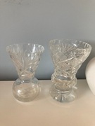 Wazoniki kryształowe PRL vintage małe retro