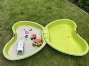 Używana SMOBY PIASKOWNICA ZAMYKANA MOTYLEK BASEN DWUCZĘŚCIOWA ZIELONA