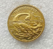 Żeton: Medal Dinosauria Plesiosaurus Polska. Waga- 8,86g. Średnica- 23,5 mm
