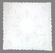 Piękny biały obrus świąteczny na stół kwadratowy 85x85cm