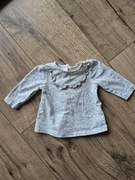 Next bluzka delikatne kwiatuszki falbanka biała niebieska 56