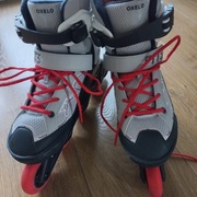 Rolki fitness Oxelo FIT3 dla dzieci, rozmiar 35-38, perłowy szary