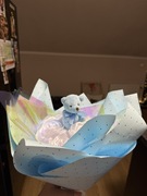 Ręcznie robione róże z misiem 