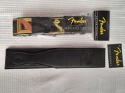 2 paski z logo Fender: skórzany i haftowany czarno-brązowy