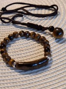 Zestaw biżuterii z tygrysiego oka – naszyjnik i bransoletka