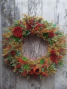 Jesienna dekoracja, wianek jesienny na drzwi, eko decor domu, susz, 45 cm