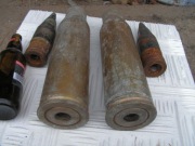 Łuska od armaty S 60 - 57 mm, wys 35 cm, ładne