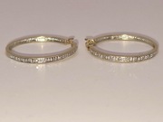 Zlote kolczyki (580)  kola z 20 diamentami certyfikat 