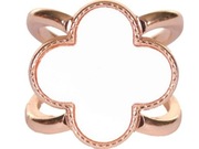 Zapięcie do apaszki - koniczynka Biały