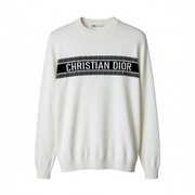 SWETER SWETEREK DIOR CHRISTIAN NOWY LOGO BIAŁY KREM DAMSKI