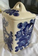 Fajans Włocławek puszka wzór 654 + pokrywka lata 70 | Kobalt | PRL