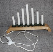 Świąteczny świecznik 7x3W drewniana podstawa