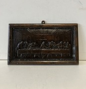 ostatnia wieczerza na scianę, metalowa plaskorzezba, wada: jasny nalot