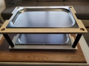 Zestaw 2x koryto drewniane z gn nierdzewny