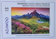Puzzle drewniane Adawoo, Zachód słońca w Górach, A4, 224