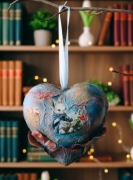 Zawieszki dwa serca rękodzieło unikatowy prezent vintage premium design