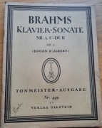 Johannes BRAHMS - KLAVIER-SONATE NR.1, C-DUR OP.1
