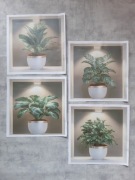 Nowoczesna Dekoracja Ścienna Zestaw 4szt Liście wazony Mat Loft