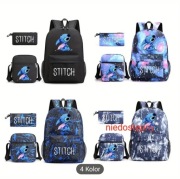 Plecak, śniadaniówka i piórnik z wizerunkiem stitch 