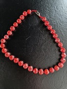 Korale naszyjnik czerwony kamienie