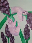 Obraz leniwce i lawenda