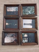Ramki drewniane obrazki stare 6szt