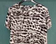 Bluzeczka w panterkę, bluzka z krótkim rękawem, damski top, damska koszulka