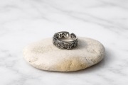 Pierścionek krzyże srebrny gothic ring unisex styl opium vintage