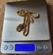 piękny łańcuszek złoty pr.580 splot korda długość 40 cm idealny stan