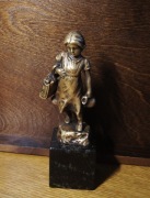Figurka z brązu Julius Shmidt Felling kolekcjonerska antyk  XIX w prezent 