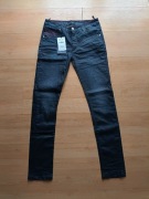 Nowe spodnie Zara Man Black Tag 40 dżinsy woskowane slim