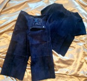 Komplet Zara z naturalnego zamszu, r. S