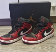Nike Air Jordan 1 Mid Bred Black Gym Red White