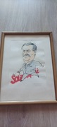 Jacek Frankowski Franek Karykatura Akwarela  ,,Solidarność" 1990 r.